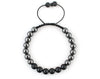 Copy of Adjustable bracelet with non-magnetic hematite and black matte onyx beads