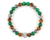 Fashion Panther bracelet with tiger eye, malachite and fancy jasper beads