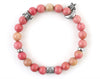 Leo zodiac bracelet with rhodonite beads