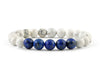 Marble bracelet with natural howlite and lapis lazuli