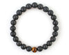 Men’s bracelet with black lava beads