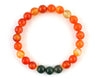 Natural orange carnelian and Indian agate bracelet for friend