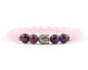 Religious Rose quartz buddha bracelet with amethyst beads for ladies