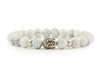 Women White turquoise buddha bracelet with fancy jasper beads