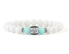 Women’s personalised bracelet with white and mint jade beads