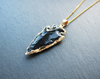 Obsidian gold chain necklace