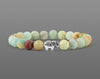 Amazonite bracelet with silver elephant bead