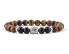 Men’s Buddha bracelet with black onyx and tiger eye beads