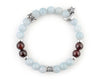 Aries zodiac sign bracelet  with aquamarine and garnet beads