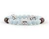 Aries zodiac sign bracelet  with aquamarine and garnet beads