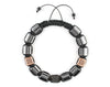 Black Flatbead Men's braided bracelet with hematite and CZ beads