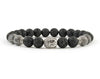 Black matte onyx buddha bracelet with fancy jasper beads
