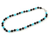 Black onyx and blue turquoise necklace