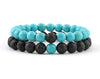 Blue turquoise and black lava relationship bracelets