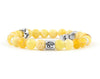 Cancer zodiac sign bracelet with natural yellow opal beads