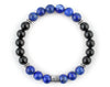 Capricorn zodiac sign bracelet with lapis lazuli and black onyx beads
