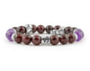 Capricorn zodiac sign bracelet with natural garnet and amethyst beads