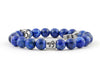 Capricorn zodiac sign bracelet with natural lapis lazuli beads