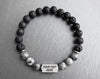 Customized bracelets for him with labradorite and black lava beads