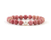 Expensive Pearl and Rhodonite women's bracelet