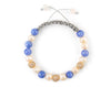 Fashion Womens bracelet with cubic zirconia, aquamarine and pearl beads