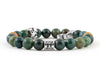Gemini zodiac sign bracelet with natural Indian agate beads