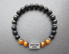 Guys bracelets custom with matte black onyx and tiger eye beads