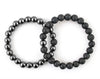 Hematite and black lava couple bracelets
