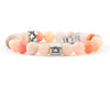 Libra zodiac bracelet with pink opal beads