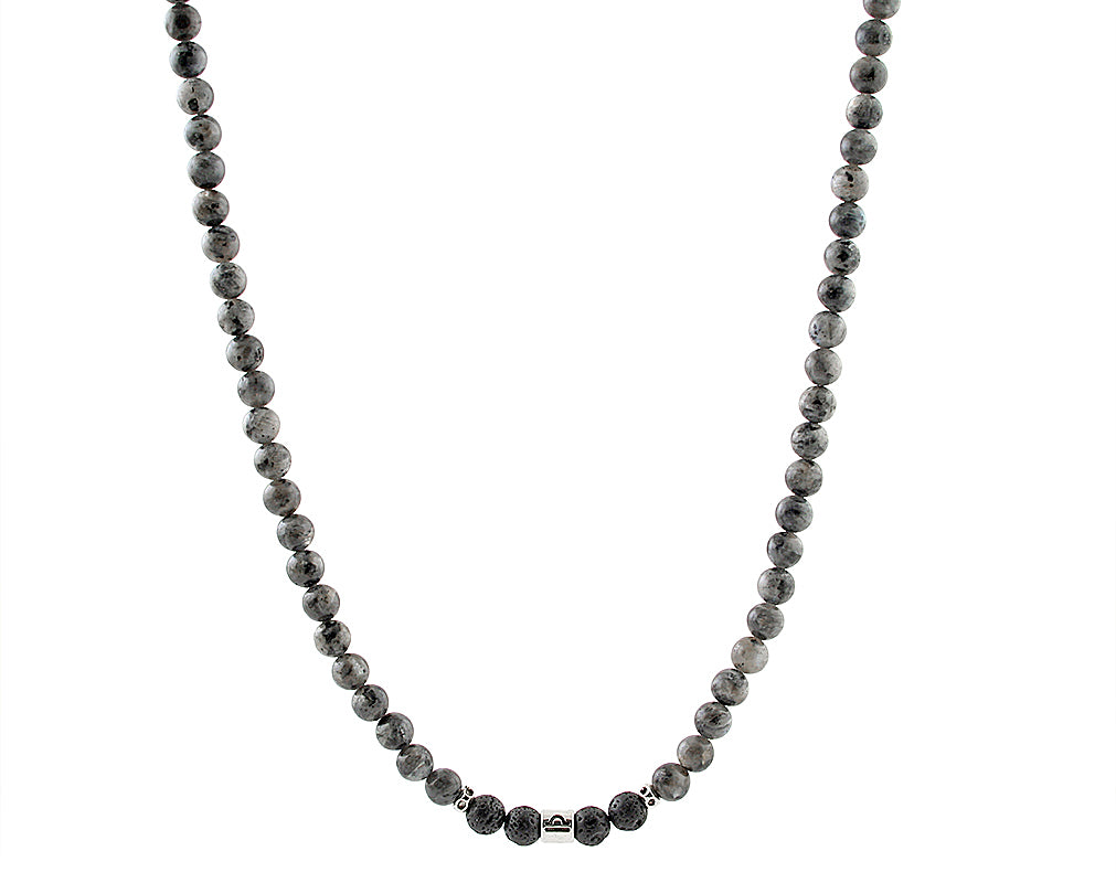 Hand Knotted Labradorite Necklace-Gunmetal Screw-Semi Precious Beads -  Vanessadesigns4u