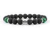 Libra zodiac sign bracelet with black lava and malachite beads