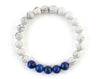 Marble bracelet with natural howlite and lapis lazuli