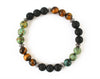 Men' bracelet with volcanic lava, african turquoise and tiger eye beads
