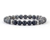 Men’s bracelet with labradorite and matte onyx beads