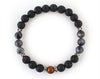Men’s bracelet with labradorite and volcanic rock beads