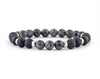 Men’s bracelet with labradorite, lava and matte onyx beads