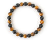 Men’s matte bracelet with black onyx and tiger eye beads