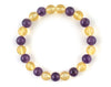 Natural citrine and purple amethyst bracelet