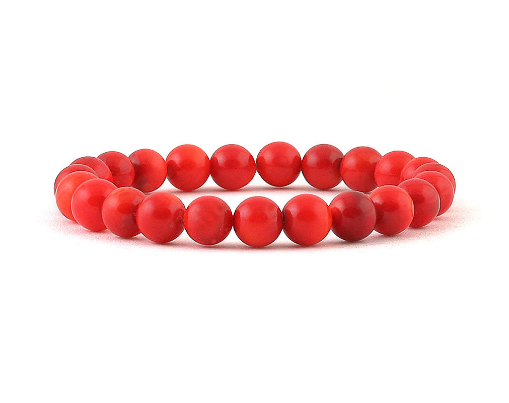 Chunky Red Coral Blue Bracelet — JW1LoveDesigns