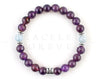 Pisces zodiac bracelet with amethyst and aquamarine beads