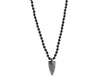 Pyrite arrowhead black lava necklace