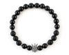 Crown bracelet with black onyx beads