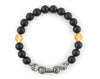 Scorpio zodiac bracelet with matte onyx, jasper and citrine beads