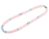 Taurus zodiac necklace with rose quartz beads
