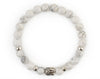 Women White turquoise buddha bracelet with fancy jasper beads
