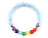 Women’s aquamarine bracelet with 7 chakra stones