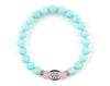 Women’s custom bracelet with mint jade and rose quartz beads