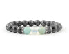 Women’s grey labradorite bracelet with aquamarine and opalite beads