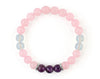 Women’s rose quartz bracelet with amethyst and opalite beads