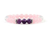 Women’s rose quartz bracelet with amethyst and opalite beads